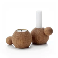 Applicata RoundNround kandelaar, Geolied eikenhout< Kandelaars