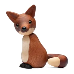 Spring Copenhagen Roxy vos decoratie 10 cm, Mahonie< Houten Beelden