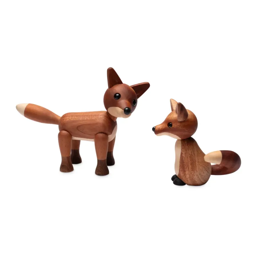 Spring Copenhagen Roxy vos decoratie 10 cm, Mahonie< Houten Beelden