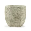 Serax Rustic pot gestreept M 20,5 cm, Grey< Bloempotten