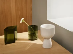 Iittala Ruutu vaas 20,5 x 18 cm, mosgroen< Vazen