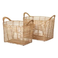 Broste Copenhagen Safi mand ovaal 2-delig, Natural< Opbergmanden