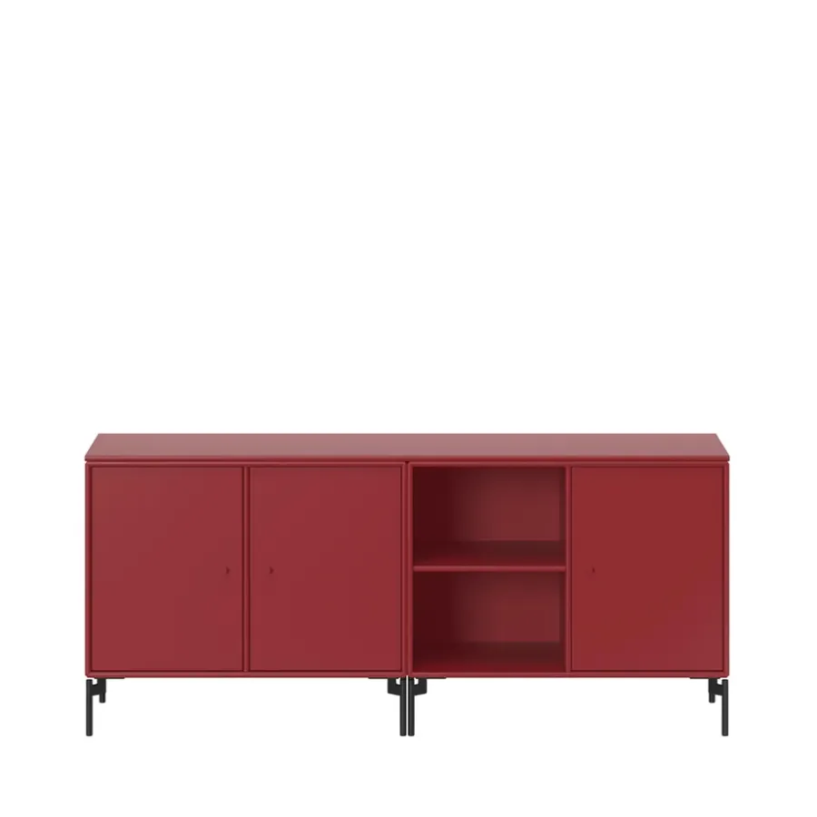 Montana Save sideboard, beetroot 165, zwartgelakte poten< Tv- & Mediameubels|Ladekasten & Dressoirs