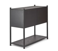 Gejst Sceene bookcase C, Zwartgebeitst eikenhout< Ladekasten & Dressoirs
