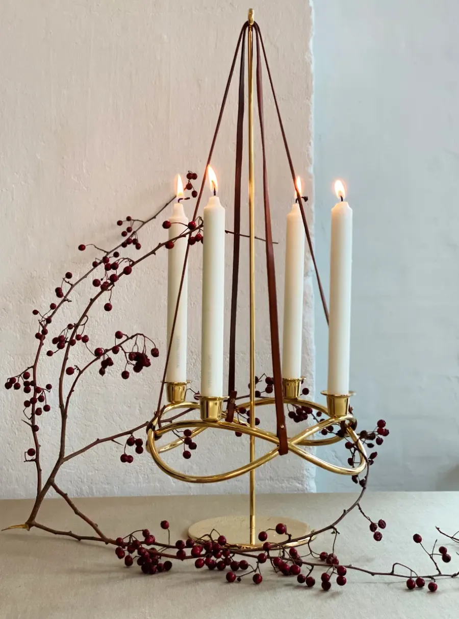 Georg Jensen Season kandelaar Ø26 cm, verguld< Adventskandelaars & -Kaarsen