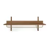 Ferm Living Sector plank met stang 37x87 cm, Smoked Oak, brass< Garderobehaken & Hoedenplanken