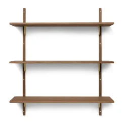 Ferm Living Sector plank triple wide, Smoked Oak, brass< Planken & Planksystemen