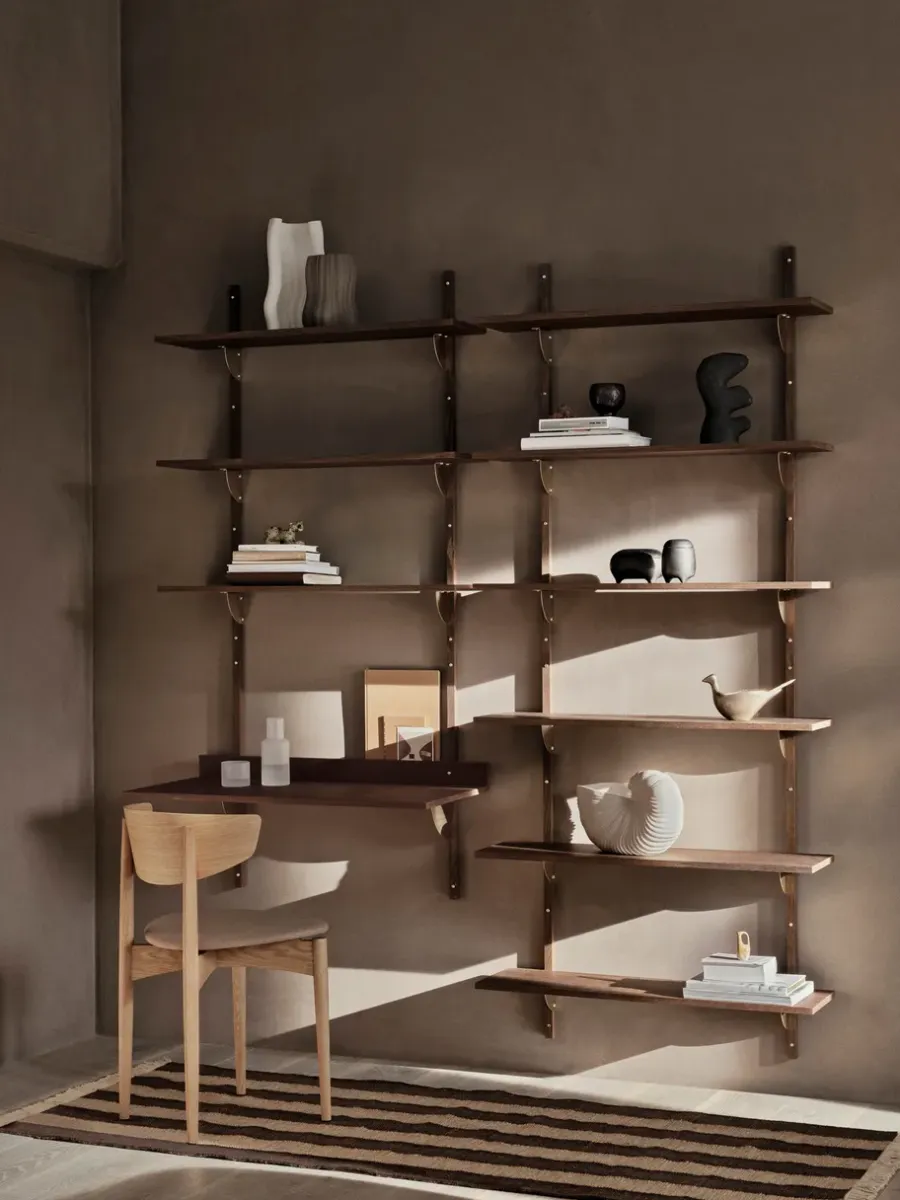 Ferm Living Sector plank triple wide, Smoked Oak, brass< Planken & Planksystemen