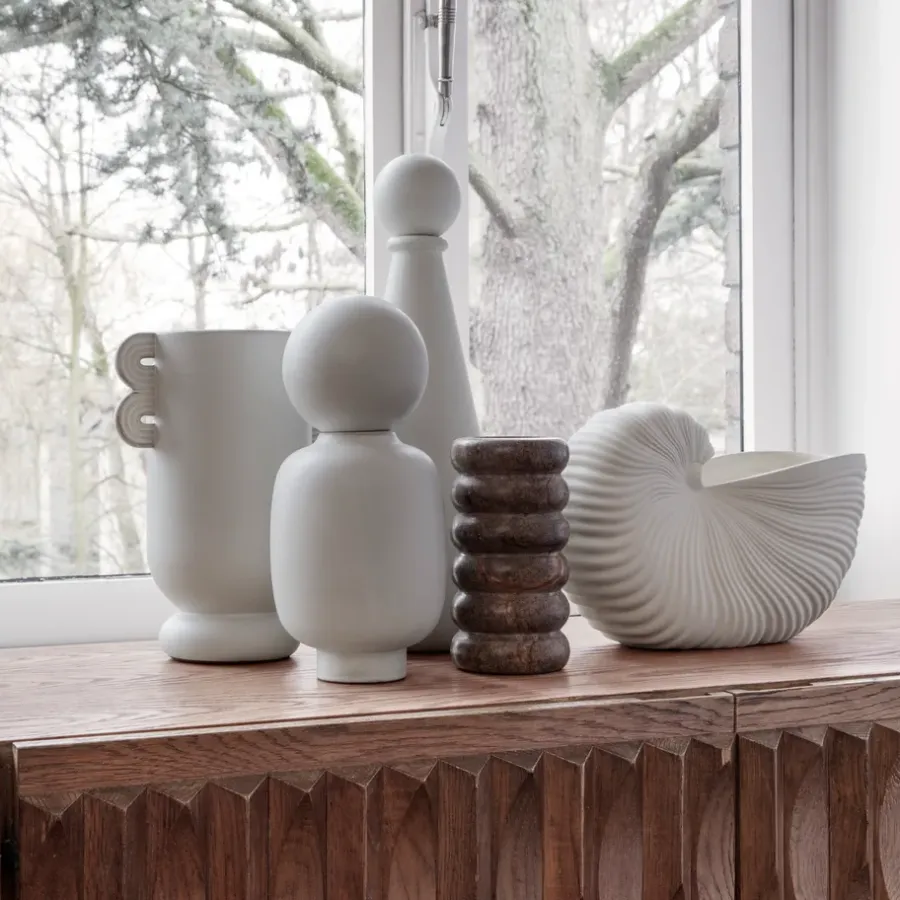 Ferm Living Shell pot, Off white< Bloempotten