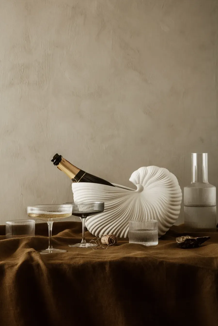 Ferm Living Shell pot, Off white< Bloempotten