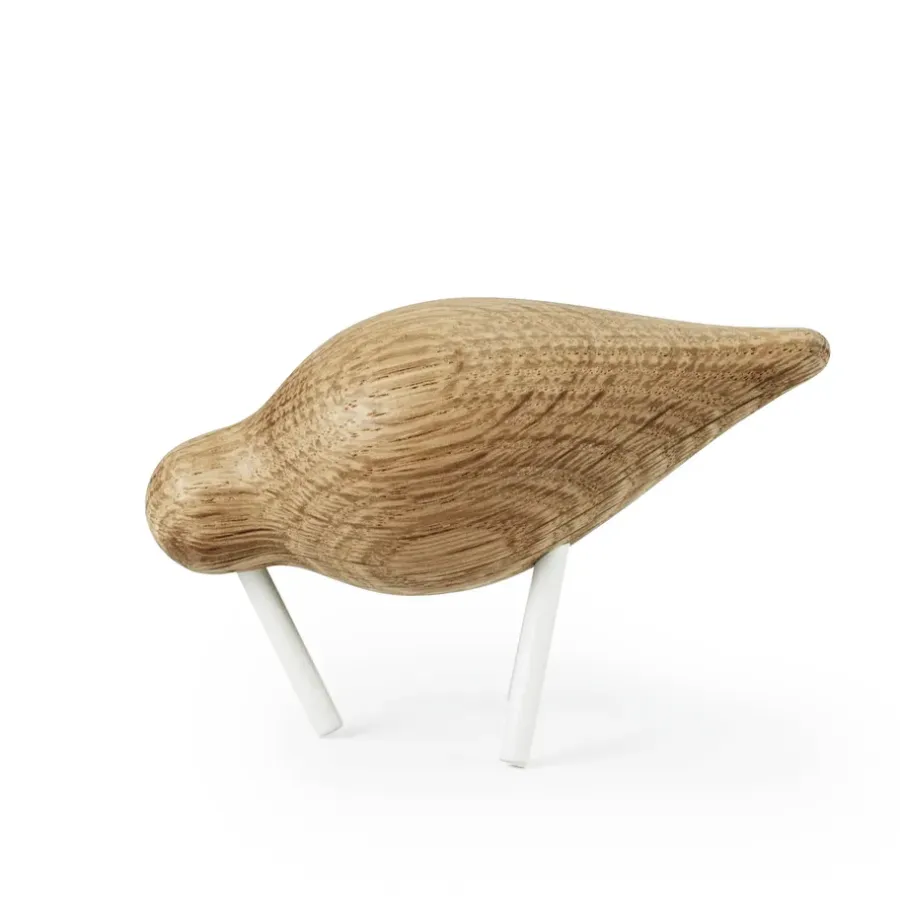 Normann Copenhagen Shorebird eikenhout-wit, klein< Houten Beelden
