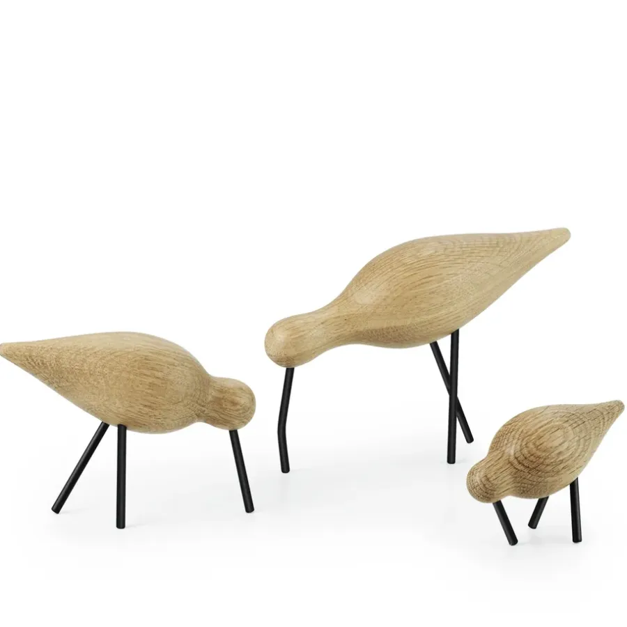 Normann Copenhagen Shorebird eiken-zwart, small< Houten Beelden