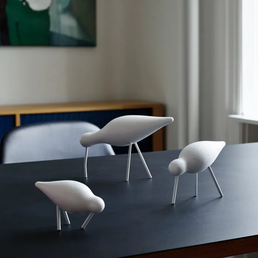 Normann Copenhagen Shorebird wit, klein< Houten Beelden