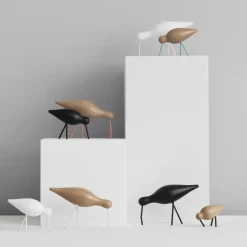 Normann Copenhagen Shorebird zwart, middel< Houten Beelden