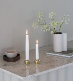 LIND DNA Silhouette kandelaar 34 2-pack, Goud< Kandelaars