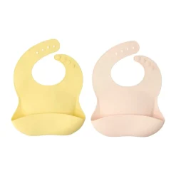 Scandi Living Silly slabbetje siliconen 2-pack, Blush-lemon< Kinderkamer Interieuraccessoires|Kinderkamer Interieuraccessoires