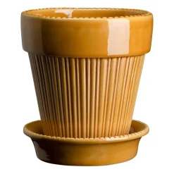 Bergs Potter Simona bloempot geglazuurd Ø12 cm, Yellow< Bloempotten