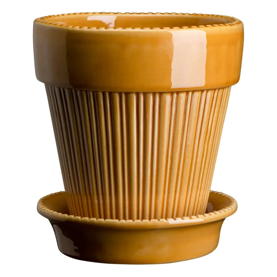 Bergs Potter Simona bloempot geglazuurd Ø12 cm, Yellow< Bloempotten