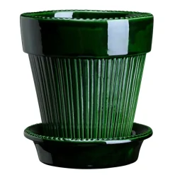 Bergs Potter Simona pot geglazuurd Ø14 cm, Groen< Bloempotten