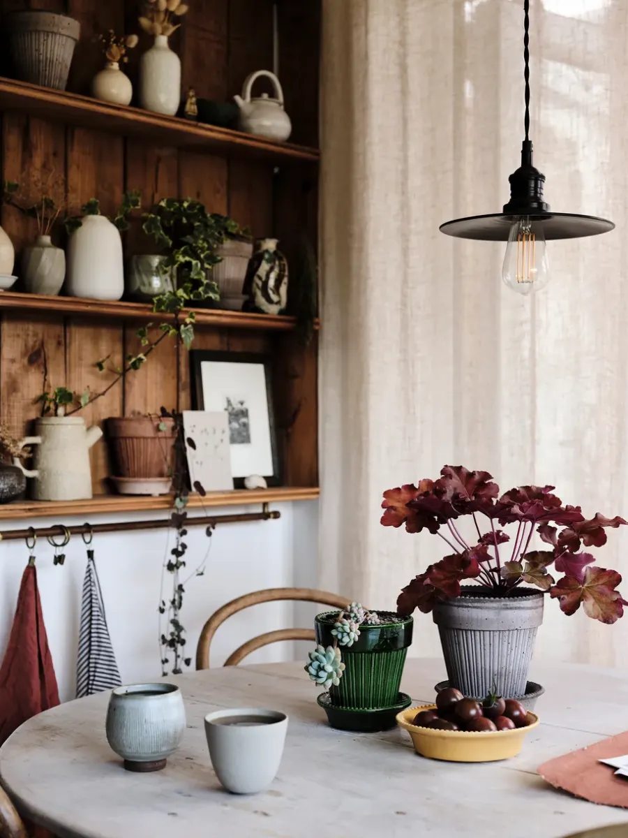 Bergs Potter Simona pot geglazuurd Ø14 cm, Groen< Bloempotten
