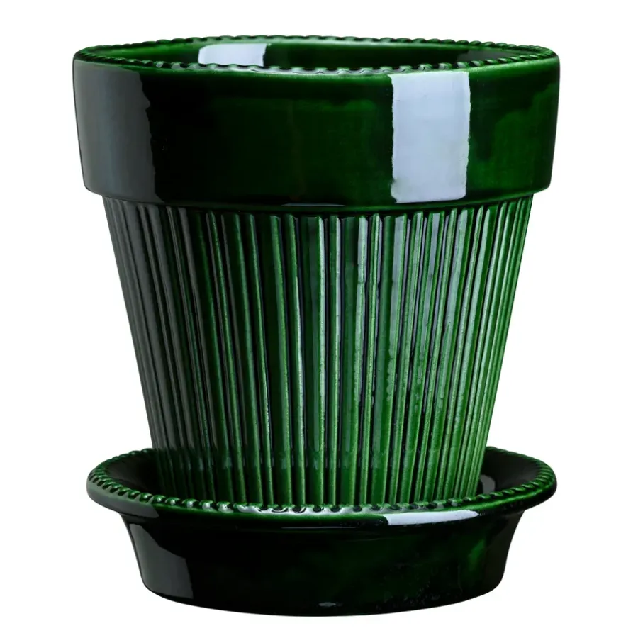 Bergs Potter Simona pot geglazuurd Ø16 cm, Groen< Bloempotten