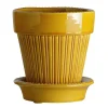 Bergs Potter Simona pot geglazuurd Ø14 cm, Geel< Bloempotten