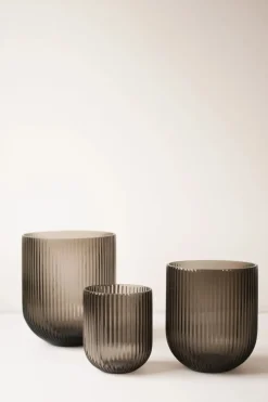 DBKD Simple Stripe glazen vaas brown, Small< Vazen