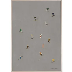 Fine Little Day Skiers poster 50x70 cm, Grijs< Posters|Kerstdecoraties