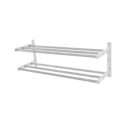 Scherlin Skohylla 12 schoenenrek, Staal/wit-witgelakt aluminium< Schoenenrekken