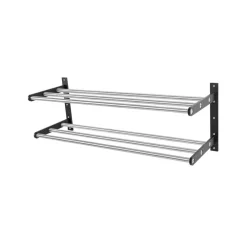 Scherlin Skohylla 12 schoenenrek, staal/zwart, zwartgelakt aluminium< Schoenenrekken