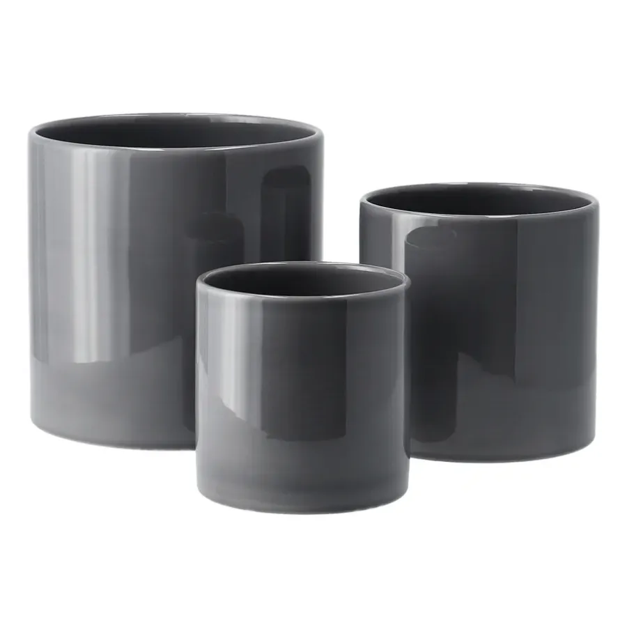 Scandi Living Sleek bloempot Ø12 cm, Charcoal< Bloempotten