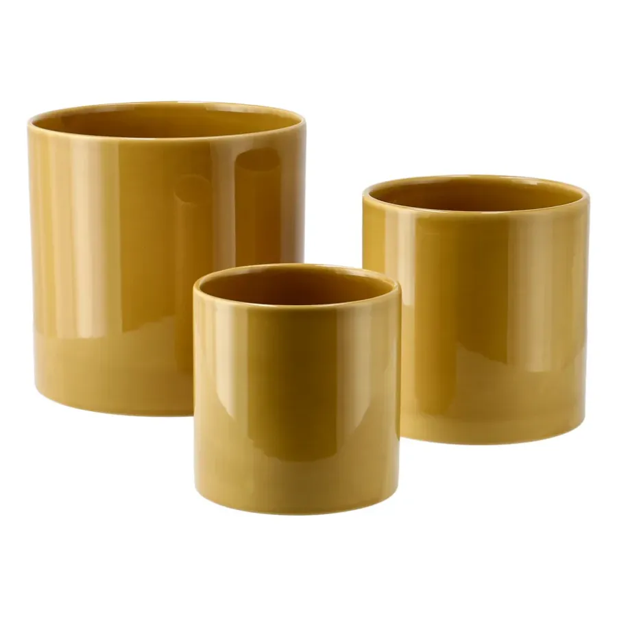 Scandi Living Sleek bloempot Ø12 cm, Mustard< Bloempotten