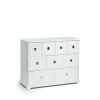 Mavis Smögen dressoir, wit, 9 laden, chroom< Ladekasten & Ladeblokken