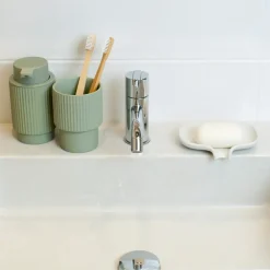 Bosign Soap Saver Flow zeepbakje met afdruipfunctie beton, Wit< Zeepdispensers & Zeepschaaltjes