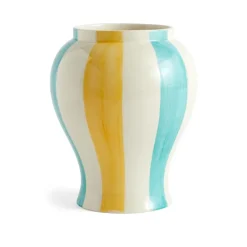 HAY Sobremesa stripe vaas L 25 cm, Green-yellow< Vazen