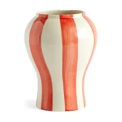 HAY Sobremesa stripe vaas S 22 cm, Red< Vazen