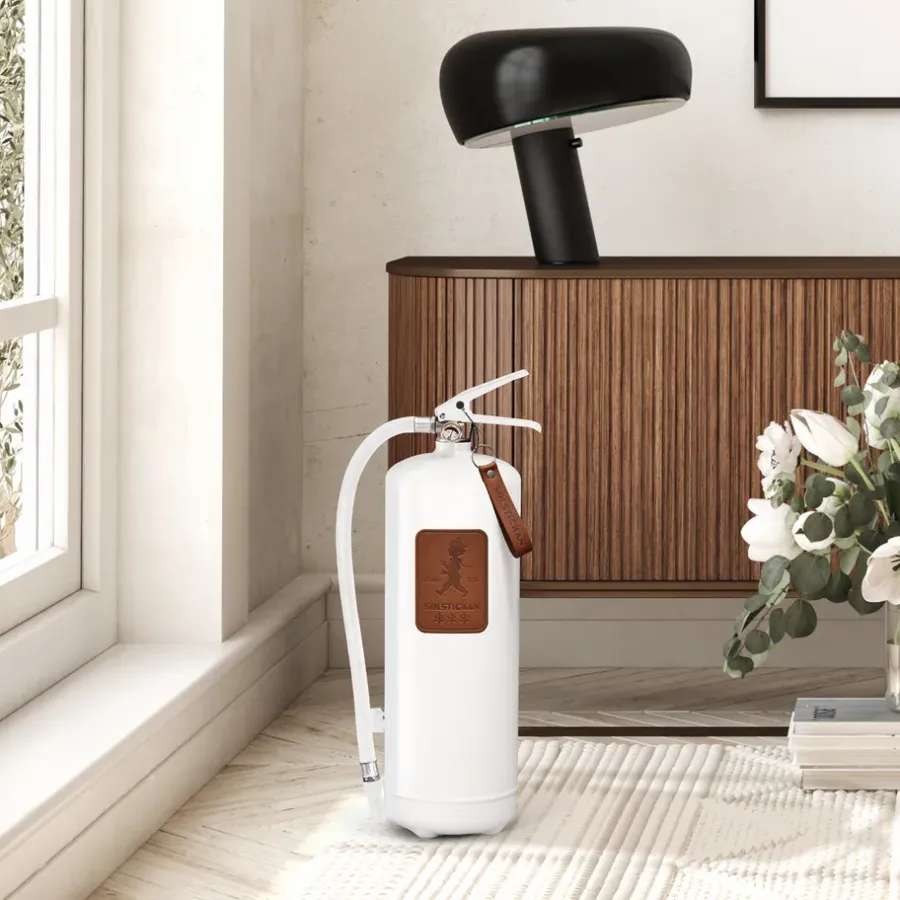 Solstickan Design Solstickan brandblusser 6 kg, Wit-donkerbruin leer< Blusdekens & Brandblussers