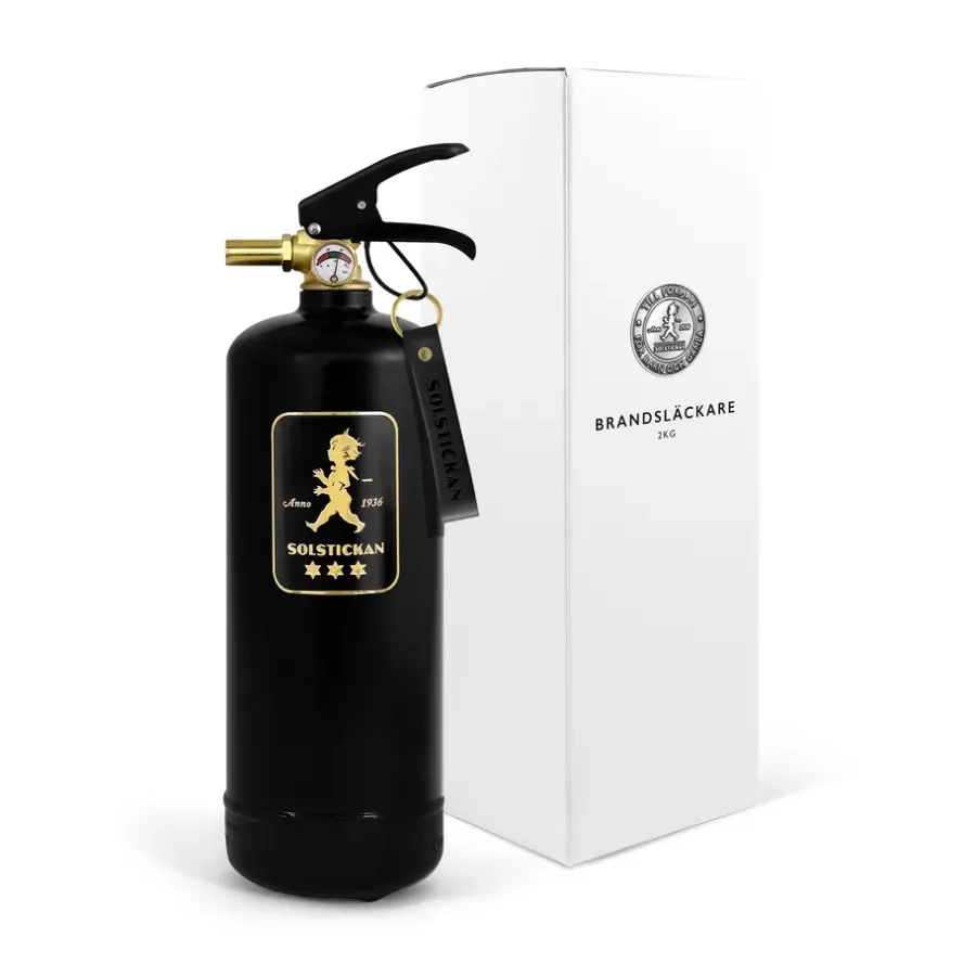Solstickan Design Solstickan brandblusser 2 kg, Zwart-goud< Blusdekens & Brandblussers