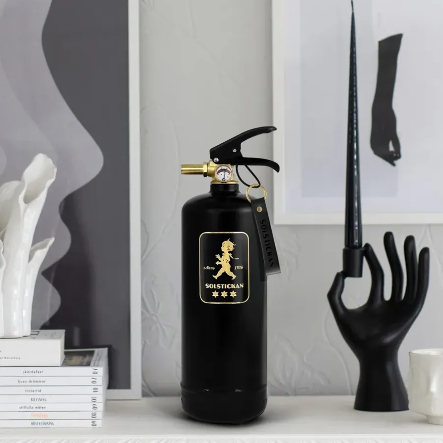 Solstickan Design Solstickan brandblusser 2 kg, Zwart-goud< Blusdekens & Brandblussers