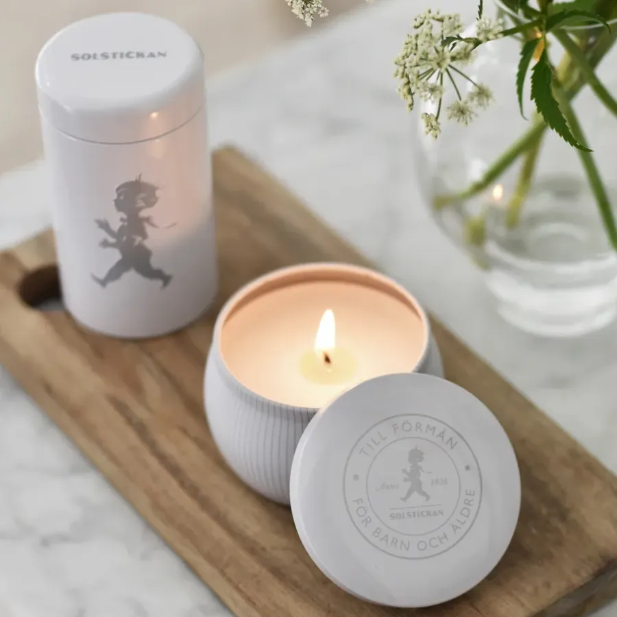 Solstickan Design Solstickan cadeaubox geurkaarsen + luciferdoosje, Wit - geurkaars eucalyptus< Geurkaarsen & Aroma Diffusers