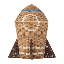Bloomingville Space rattan mand met deksel 31x35 cm, Natuur< Opbergoplossingen Voor De Kinderkamer|Opbergmanden