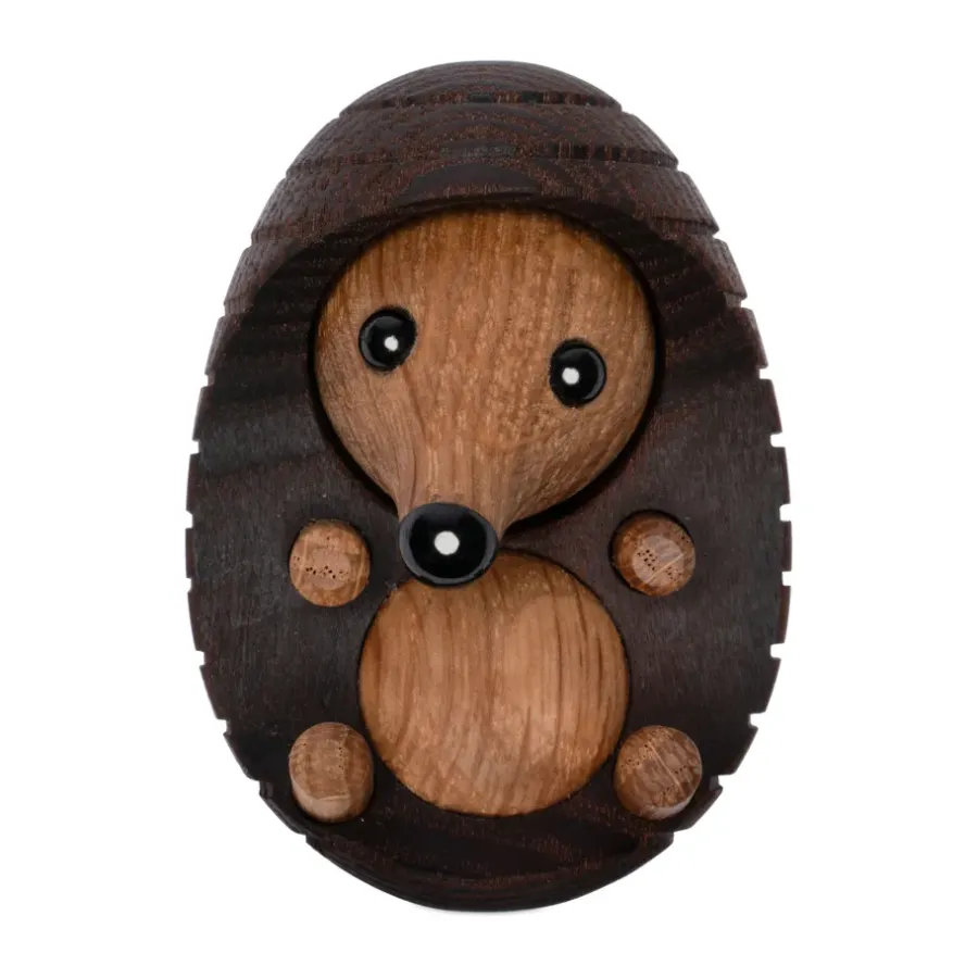 Spring Copenhagen Spike egel decoratie 4 cm, Thermo Ash< Houten Beelden