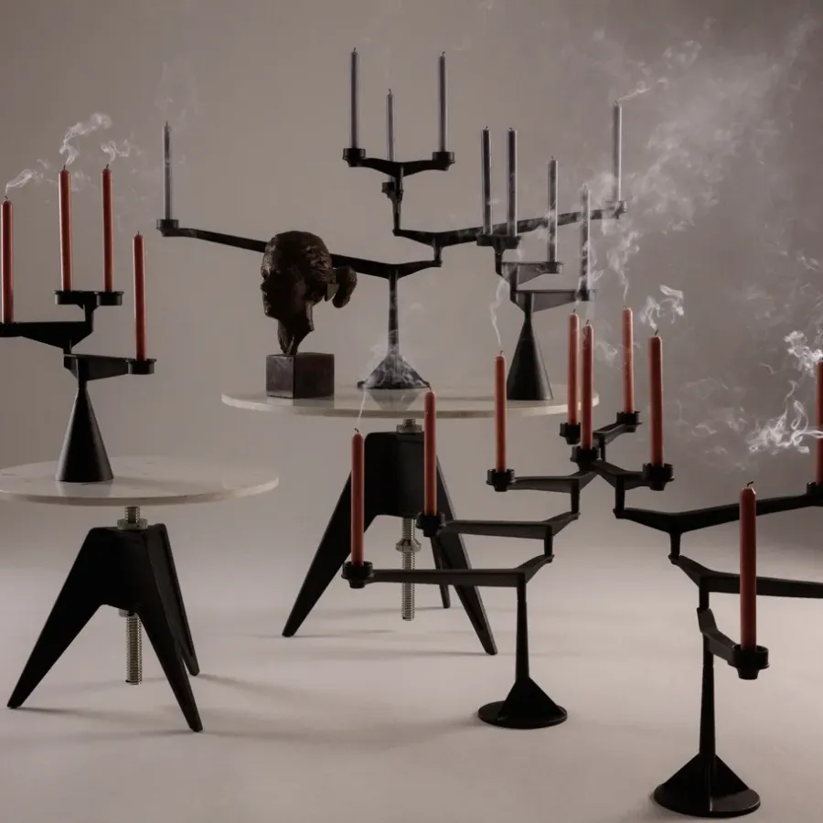 Tom Dixon Spin kandelaar houder mini, Zwart< Kandelaars