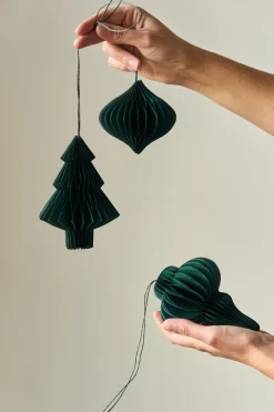 Scandi Living Spira kerstballen 4-pack, Forest Green< Kerstdecoraties