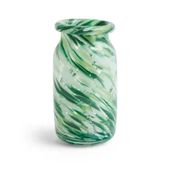HAY Splash Roll Neck vaas S 20,5 cm, Green swirl< Vazen