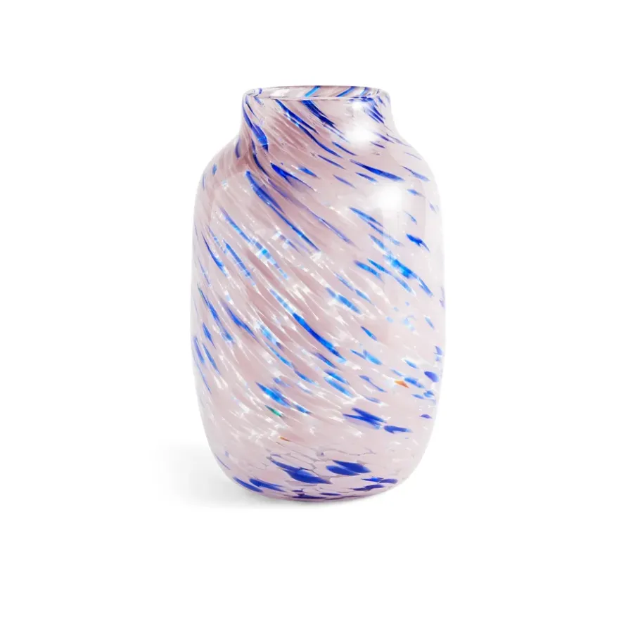 HAY Splash Round vaas L, 30 cm Light pink-blue< Vazen