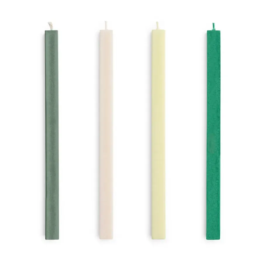 HAY Square Candle kaarsen mix 4-pack, Greens-whites< Kaarsen