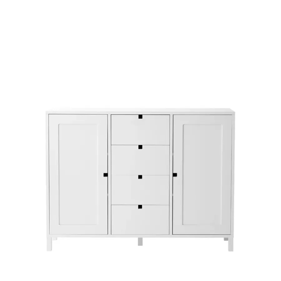 1898 Square dressoir, wit< Ladekasten & Dressoirs