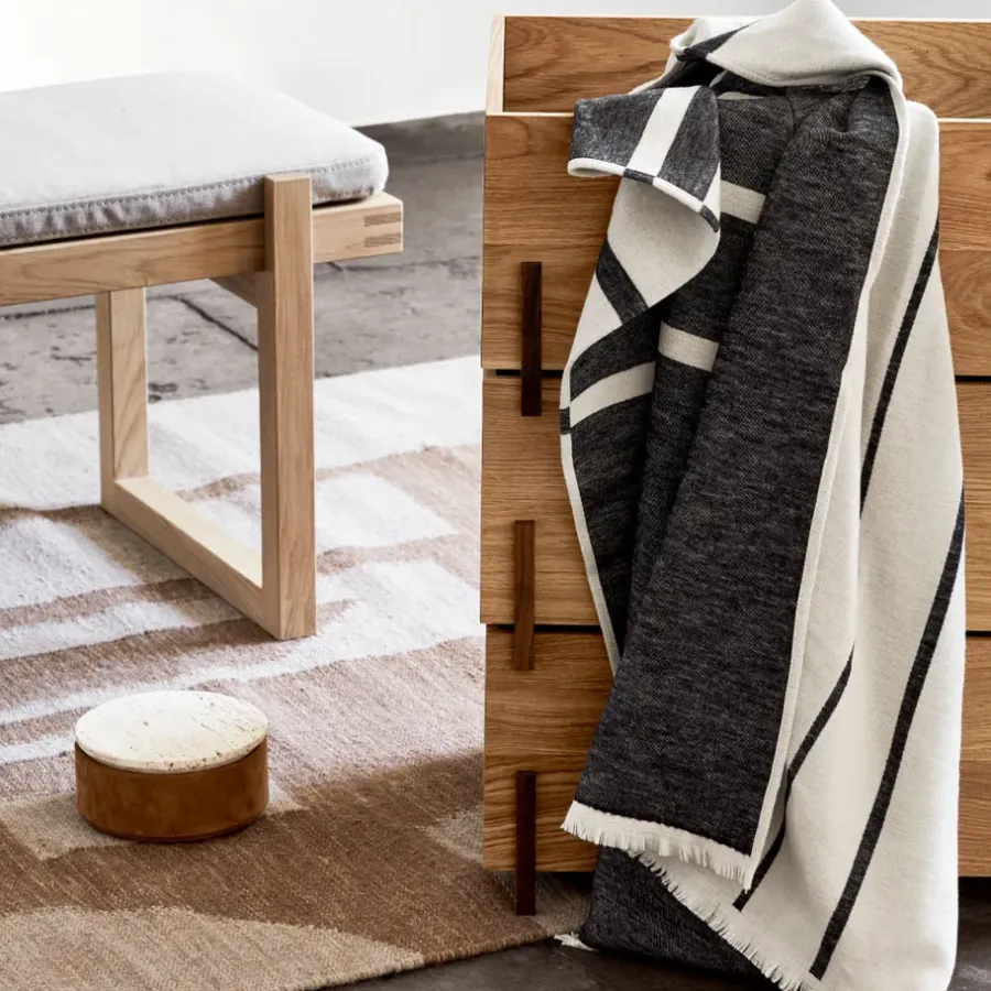 Kristina Dam Studio Stack opbergdoos, oak, 3-delig, donker geoliede walnoothouten poten< Dozen & Boxen