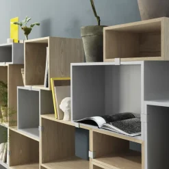 Muuto Stacked 2.0 kast met achterwand - middel, lichtgrijs< Planken & Planksystemen